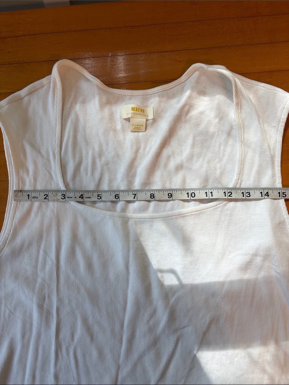 Maeve White Ribbed Square-Neck Tank - Picture 4 of 9